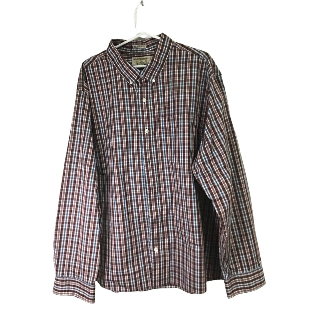 Duluth Trading Co. Red Plaid Long-sleeve Button‎ Down Men's 2XL